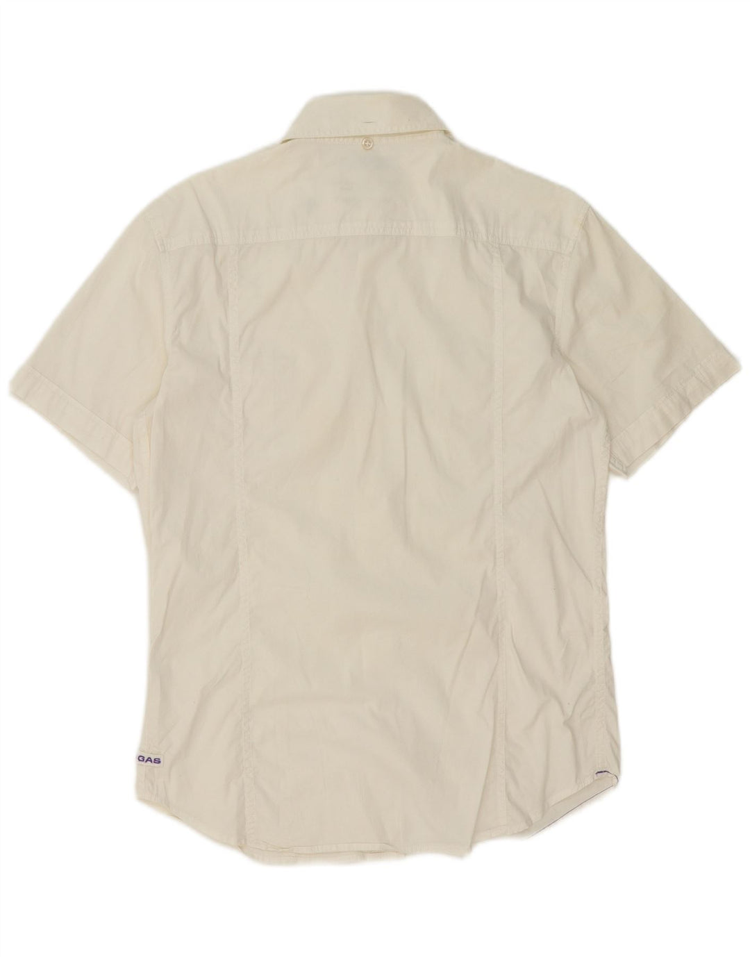 Gas Mens Short Sleeve Shirt Medium White Cotton