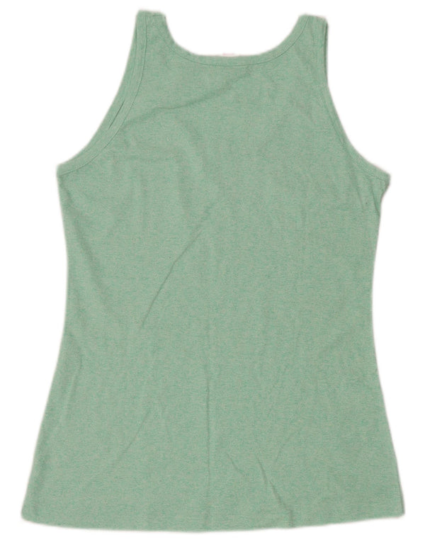 CHAMPION Womens Vest Top UK 14 Large Green Flecked Acrylic