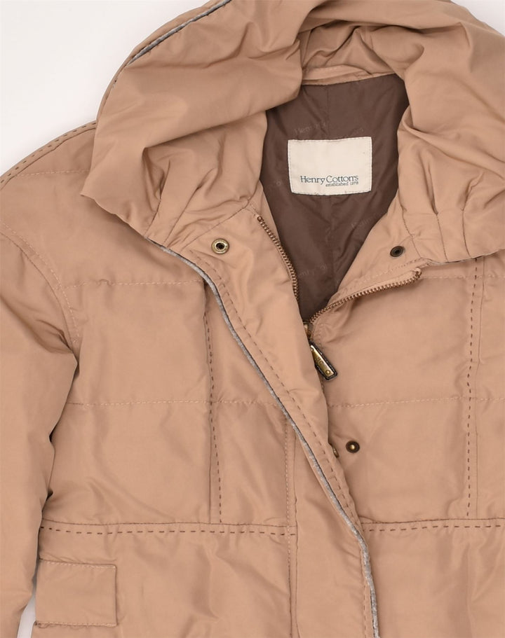 HENRY COTTONS Womens Padded Coat UK 14 Medium Brown Polyester | Vintage Henry Cottons | Thrift | Second-Hand Henry Cottons | Used Clothing | Messina Hembry 