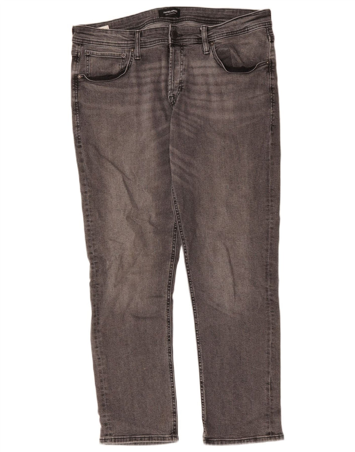 Jack & Jones Mens Slim Jeans W38 L32 Grey Cotton