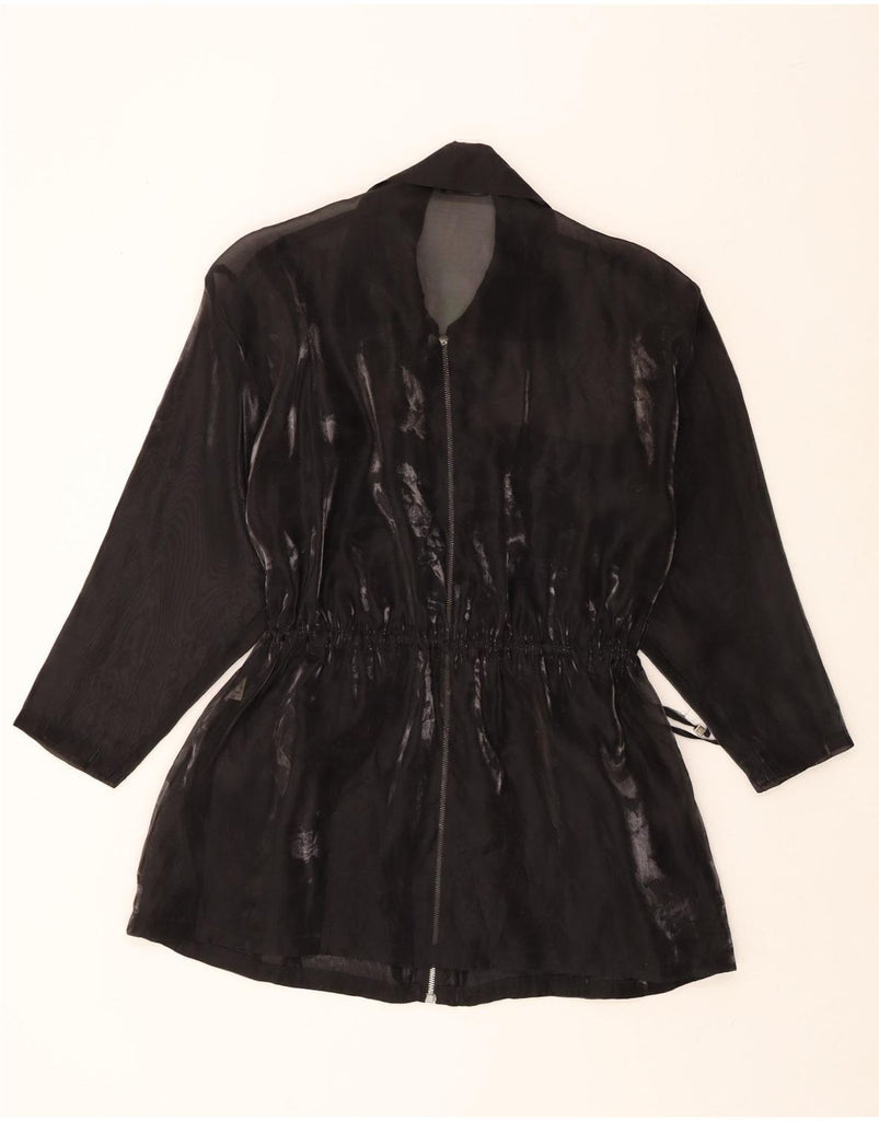 KIWI Womens See throught Overcoat UK 18 XL Black Polyester Vintage Kiwi and Second-Hand Kiwi from Messina Hembry 