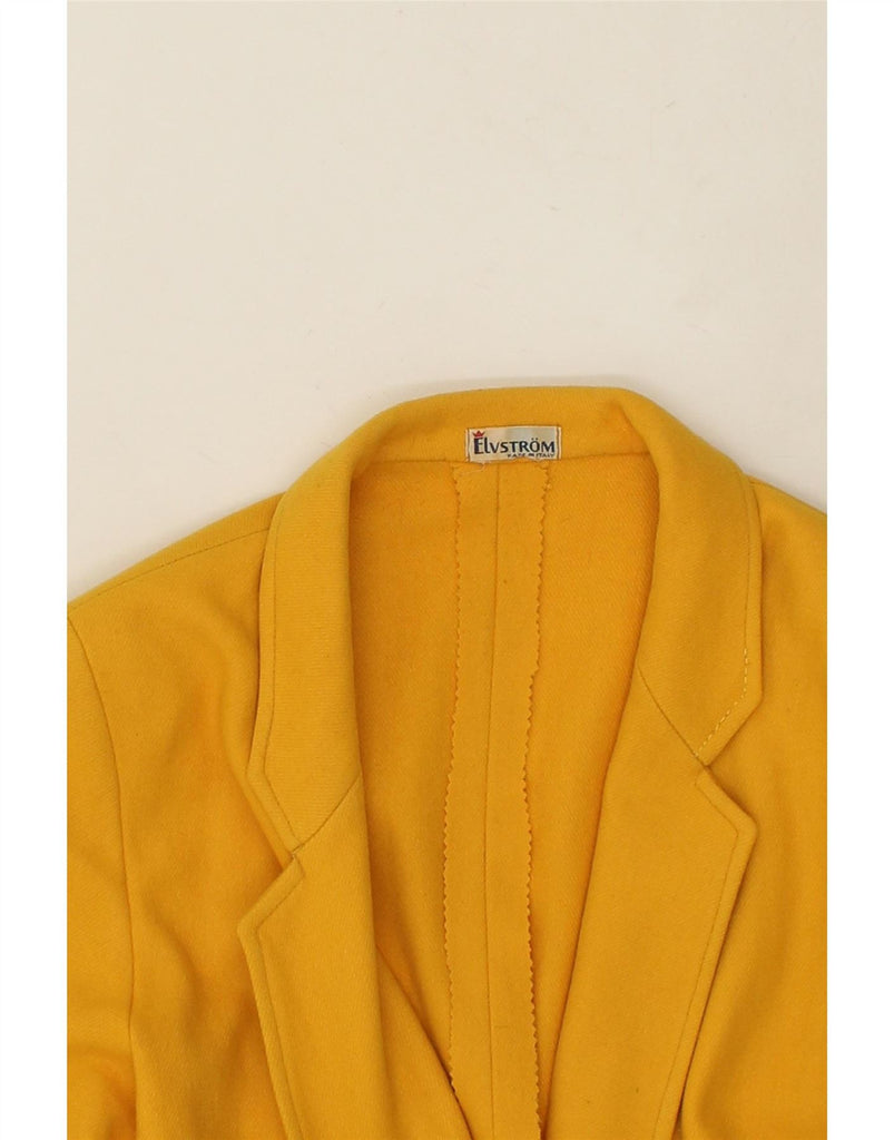 VINTAGE Womens 3/4 Sleeve Overcoat UK 12 Medium Yellow Vintage Vintage and Second-Hand Vintage from Messina Hembry 