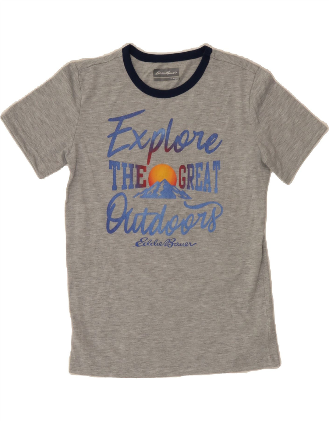 EDDIE BAUER Boys Graphic T-Shirt Top 10-11 Years Medium  Grey Polyester Vintage Eddie Bauer and Second-Hand Eddie Bauer from Messina Hembry 