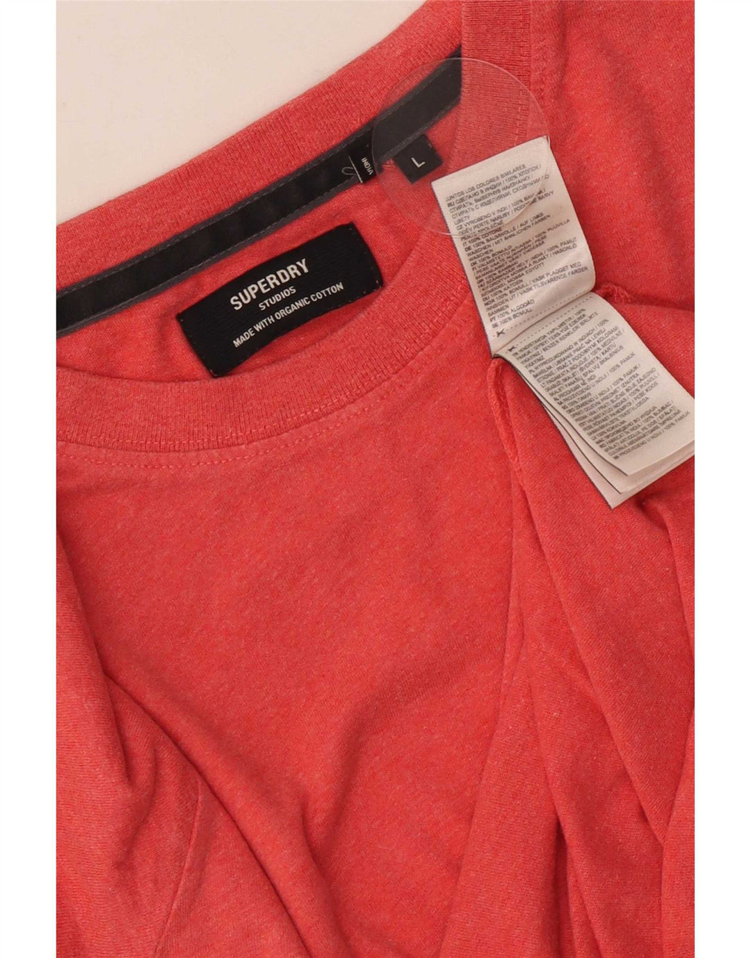 Superdry Mens T-Shirt Top Large Red Flecked Cotton