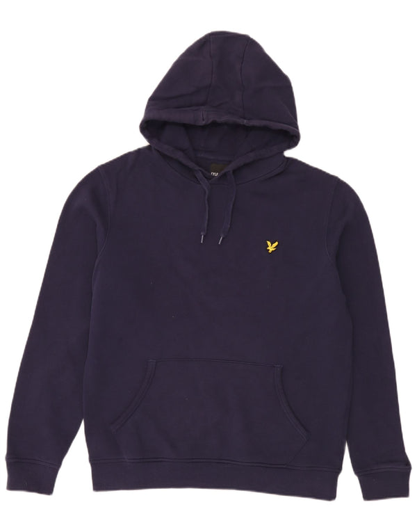 Lyle & Scott Mens Hoodie Jumper Medium Navy Blue Cotton