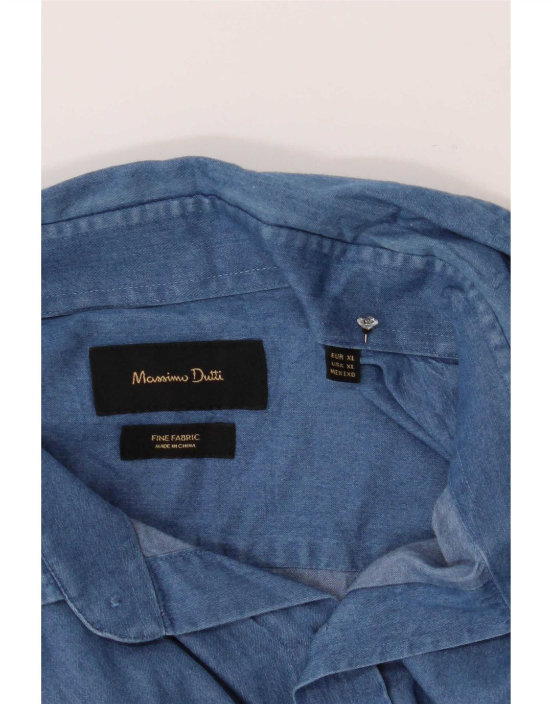Massimo Dutti Mens Denim Shirt XL Navy Blue