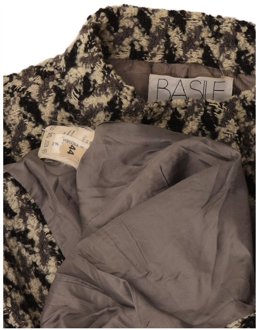 Basile Womens 4 Button Blazer Jacket IT 44 Medium Grey Geometric Viscose
