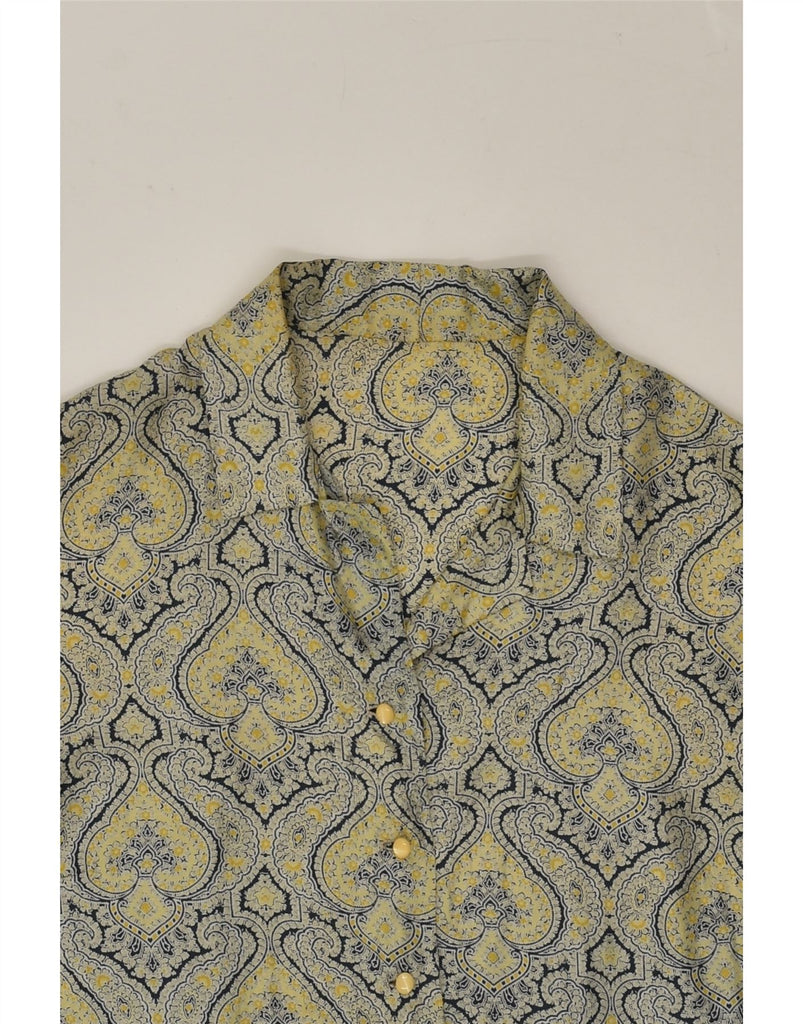 VINTAGE Womens Short Sleeve Shirt UK 16 Large Yellow Paisley | Vintage Vintage | Thrift | Second-Hand Vintage | Used Clothing | Messina Hembry 