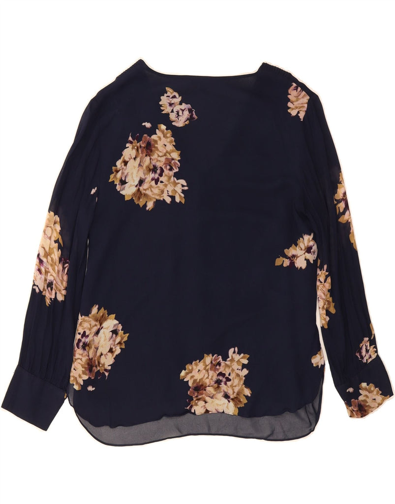MASSIMO DUTTI Womens Shirt Blouse EU 40 Medium Navy Blue Floral Viscose Vintage Massimo Dutti and Second-Hand Massimo Dutti from Messina Hembry 