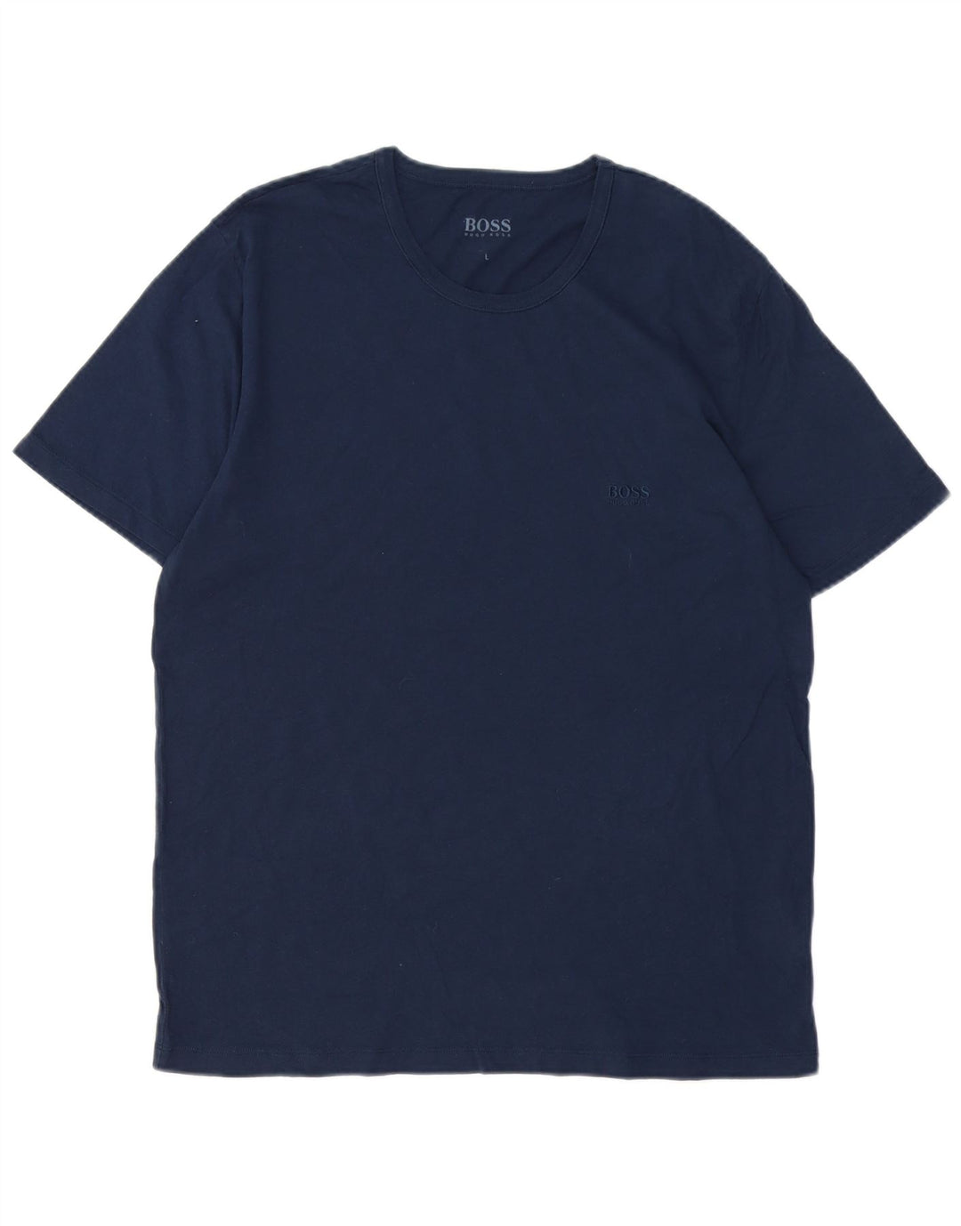 Hugo Boss Mens T-Shirt Top Large Navy Blue Cotton
