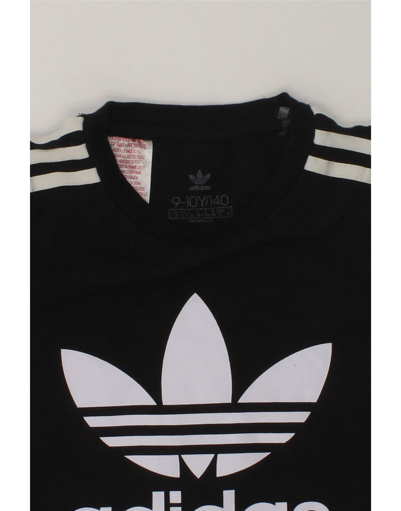 ADIDAS Girls Graphic T-Shirt Top 9-10 Years Small Black | Vintage Adidas | Thrift | Second-Hand Adidas | Used Clothing | Messina Hembry 