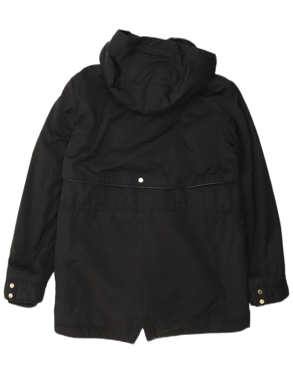 Zara Womens Hooded Parka Jacket UK 10 Small Black