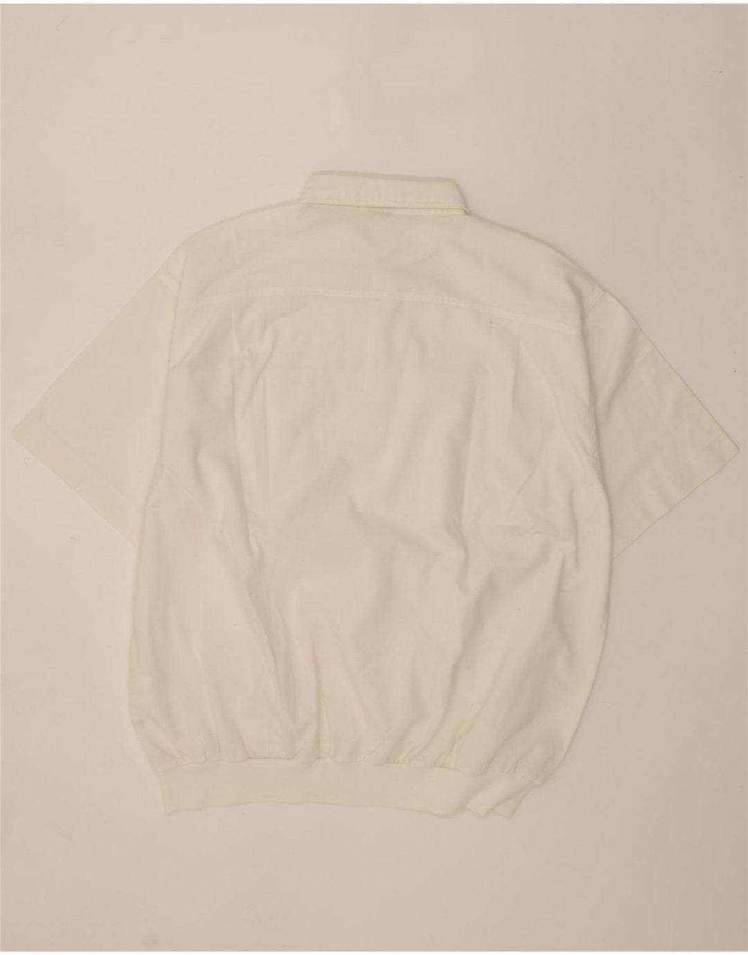 VINTAGE Mens Short Sleeve Pullover Shirt 3XL White Polyester Vintage Vintage and Second-Hand Vintage from Messina Hembry 