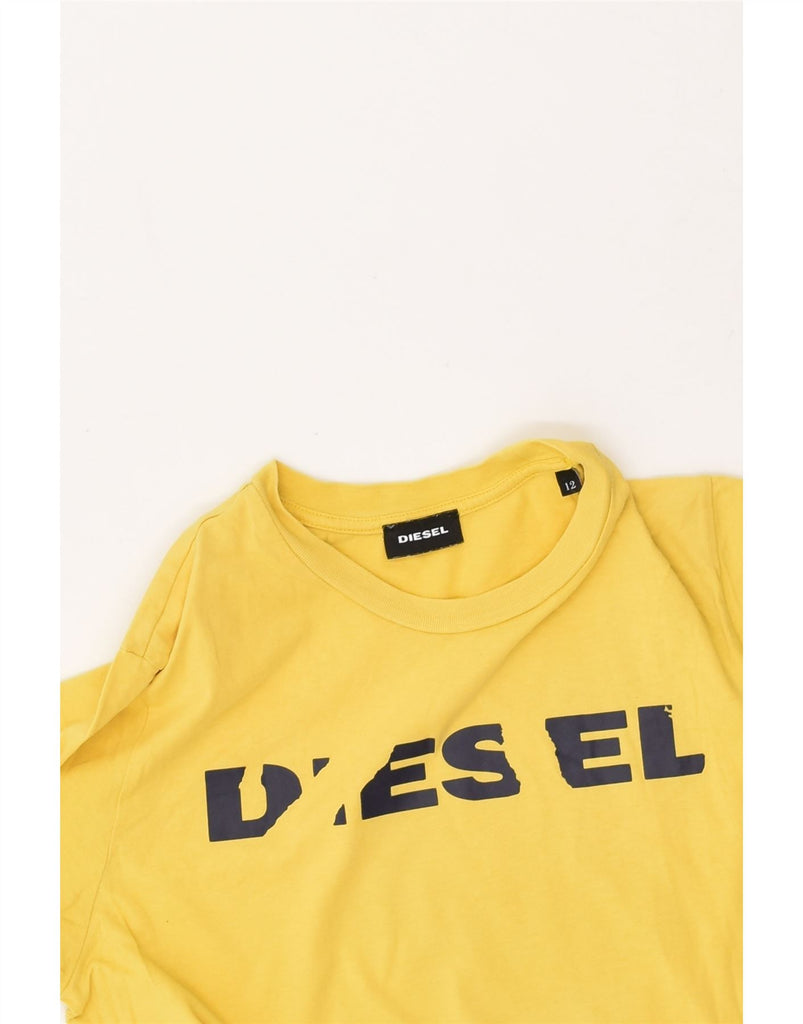 DIESEL Boys Graphic T-Shirt Top 11-12 Years Yellow Cotton | Vintage Diesel | Thrift | Second-Hand Diesel | Used Clothing | Messina Hembry 