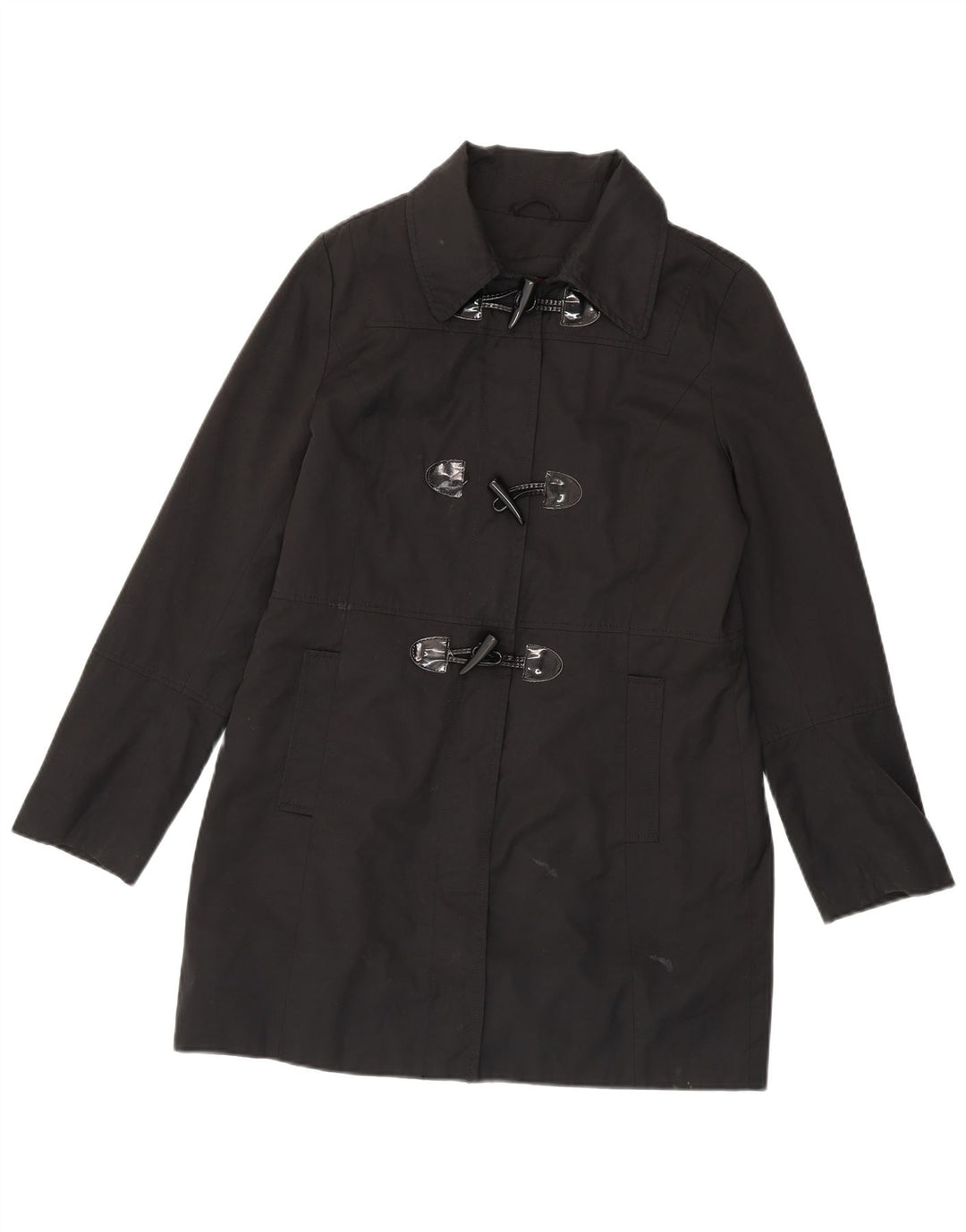 Nautica Womens Duffle Coat UK 14 Medium Black Cotton