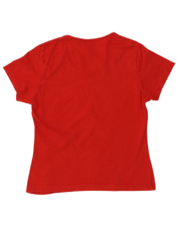 Gianfranco Ferre Womens Crop Graphic T-Shirt Top IT 42 Medium Red