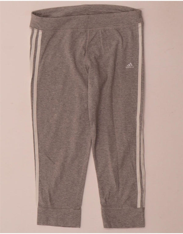 Adidas Womens Capri Tracksuit Trousers Joggers UK 8/10 Small Grey