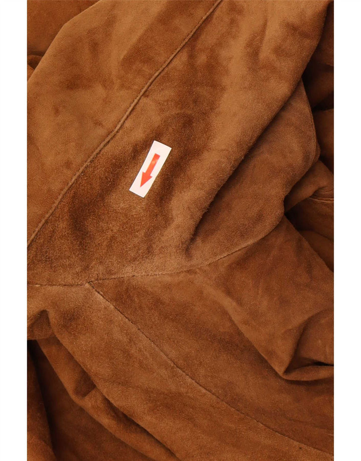 Vintage Mens 1 Button Suede Blazer Jacket UK 36 Small Brown