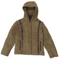 Jack Wills Womens Hooded Padded Jacket UK 10 Small Khaki Striped Polyester