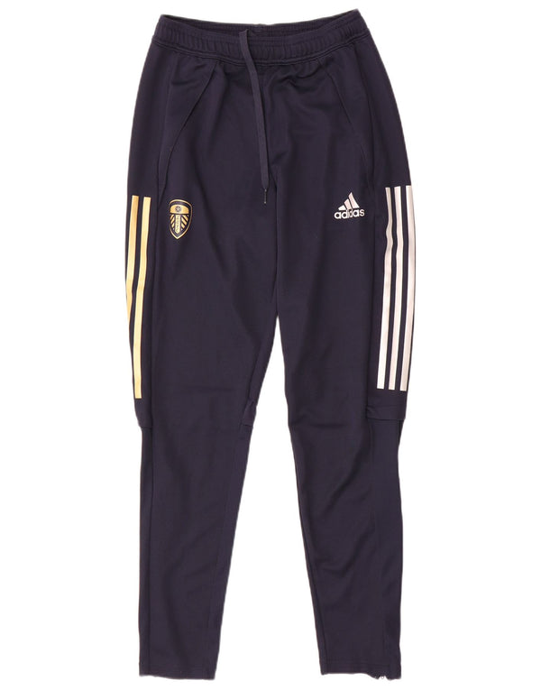 Adidas Mens Leeds united football club Tracksuit Trousers Small Navy Blue