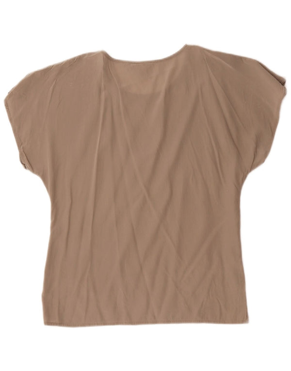Max Mara Womens Blouse Top UK 12 Medium Grey Silk