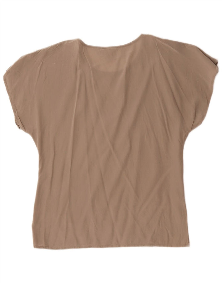 Max Mara Womens Blouse Top UK 12 Medium Grey Silk