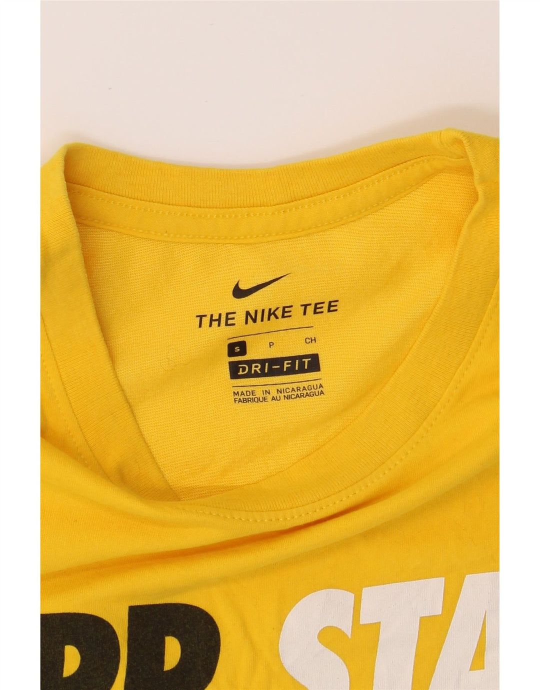 NIKE Mens Dri Fit Graphic T-Shirt Top Small Yellow Cotton Vintage Nike and Second-Hand Nike from Messina Hembry 