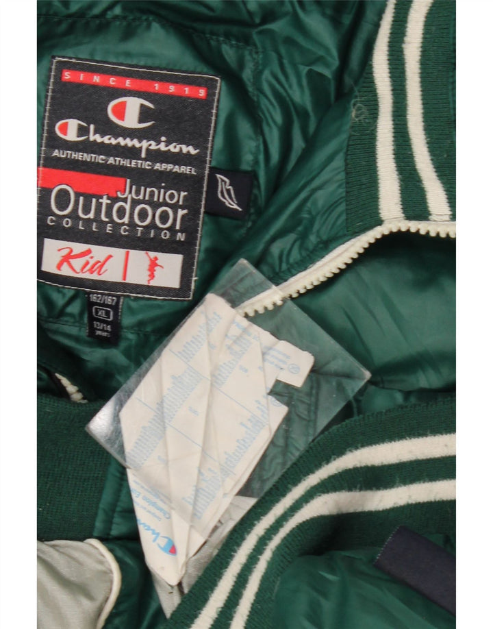 CHAMPION Boys Padded Jacket 13-14 Years XL Green Polyester