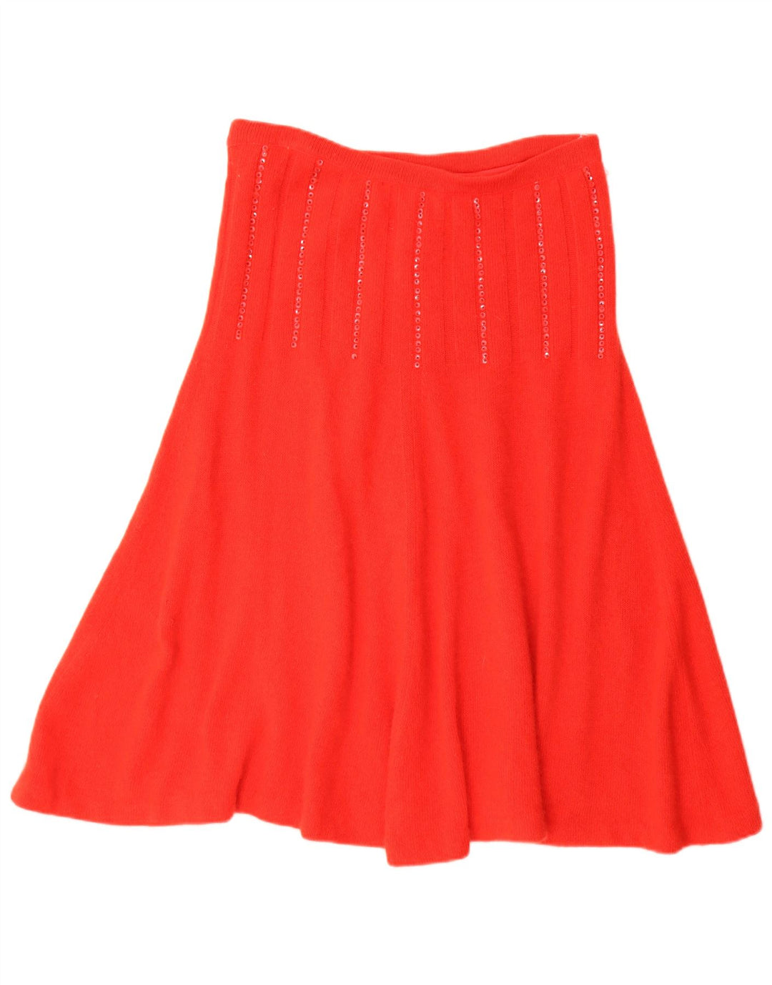 Vintage Womens Knit Flared Skirt IT 44 Medium W30 Red Angora