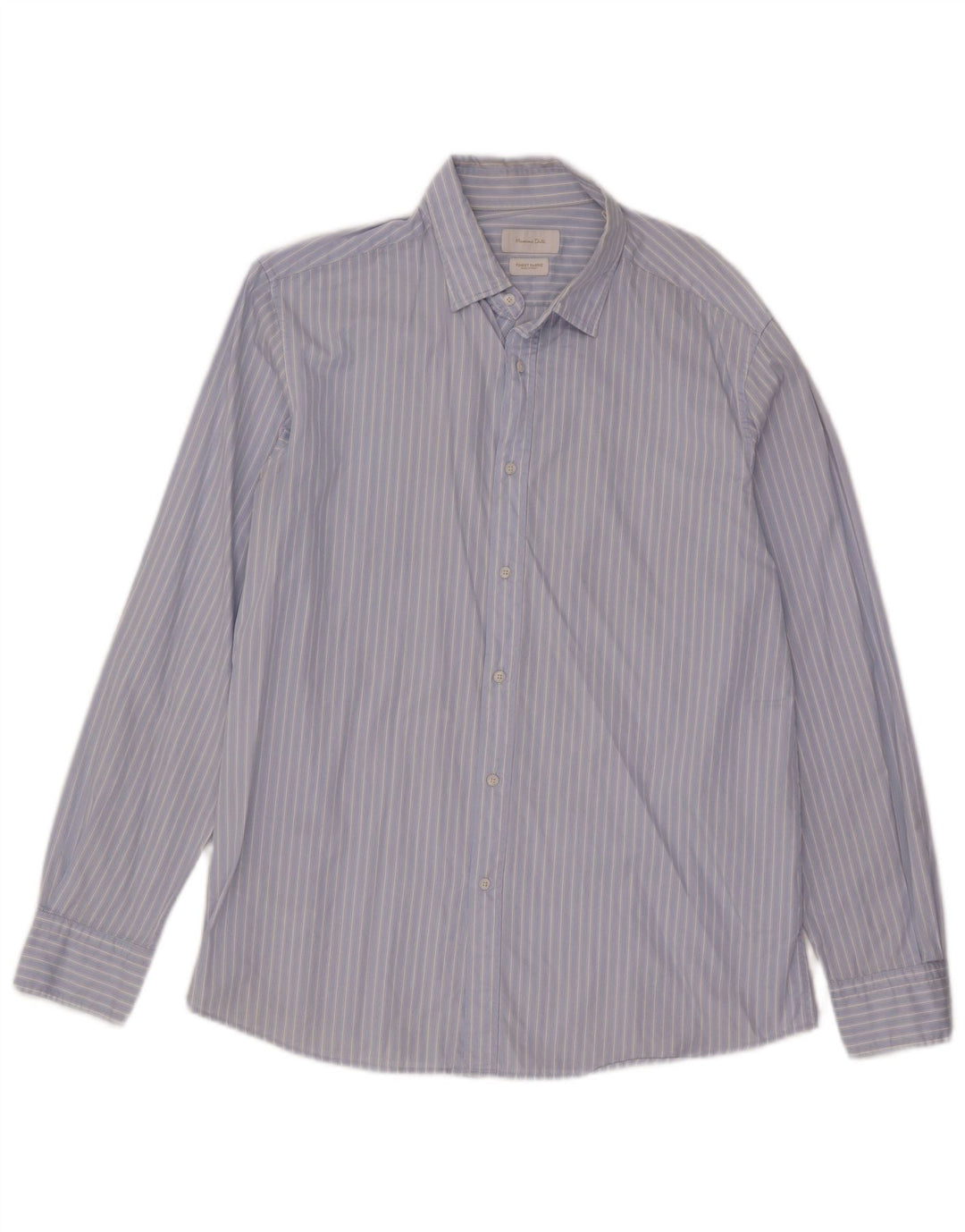 Massimo Dutti Mens Shirt XL Blue Pinstripe Cotton