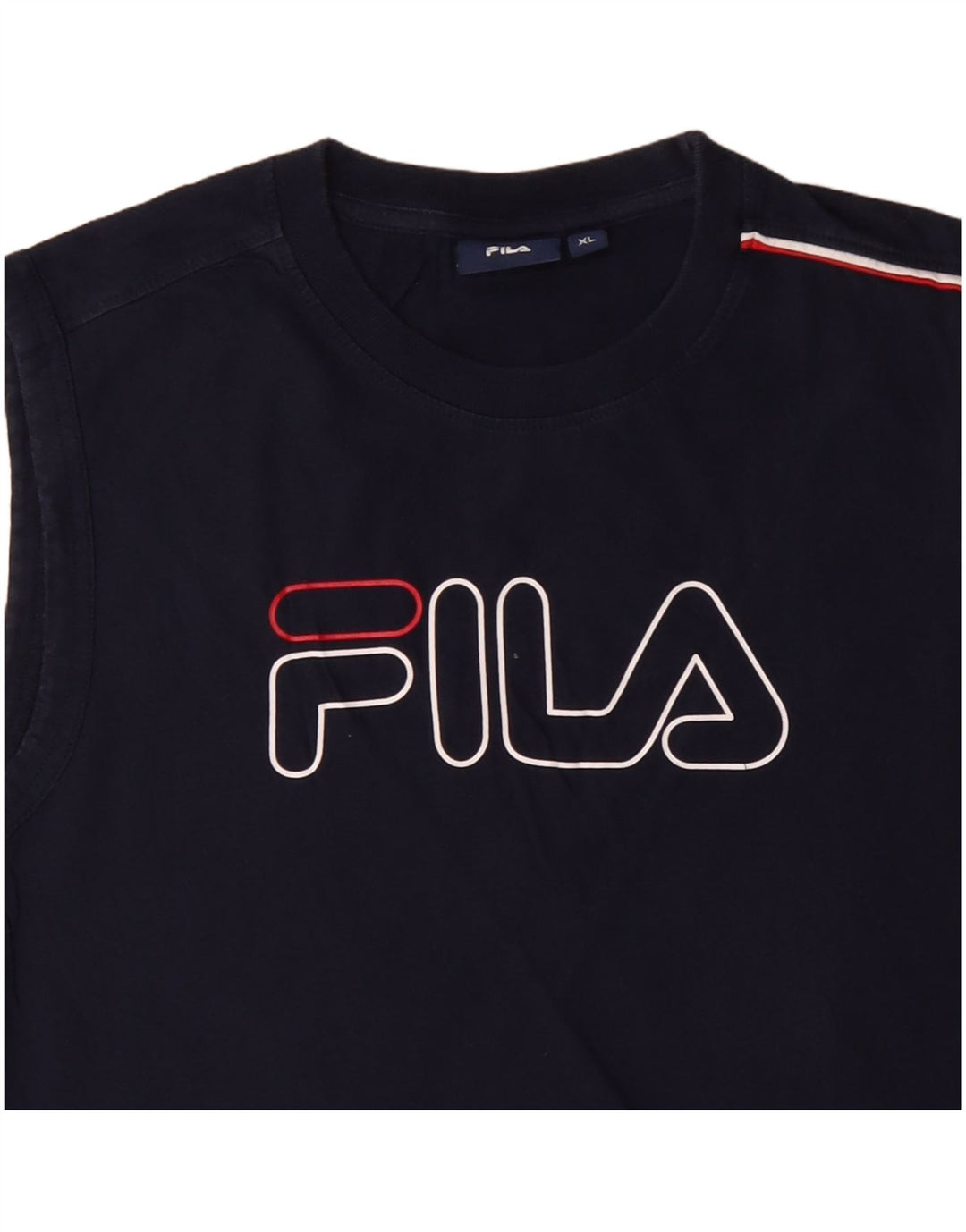 FILA Womens Graphic Vest Top UK 18 XL Navy Blue Cotton