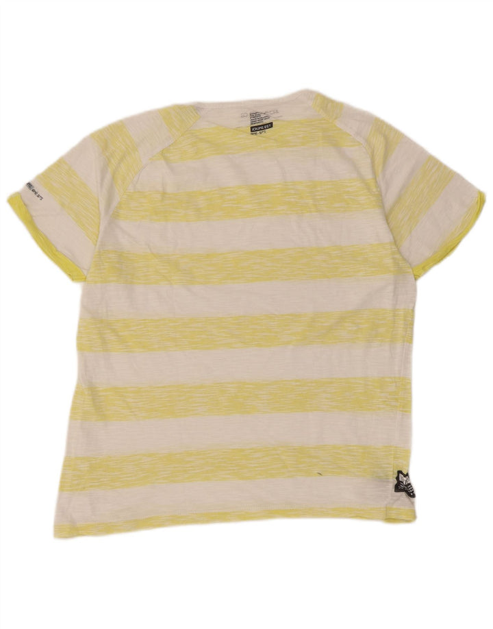 Jack & Jones Mens T-Shirt Top Medium Yellow Striped