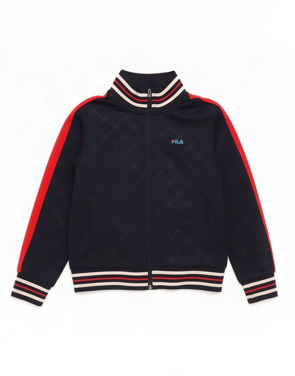 Fila Boys Graphic Tracksuit Top Jacket 9-10 Years Navy Blue Sports