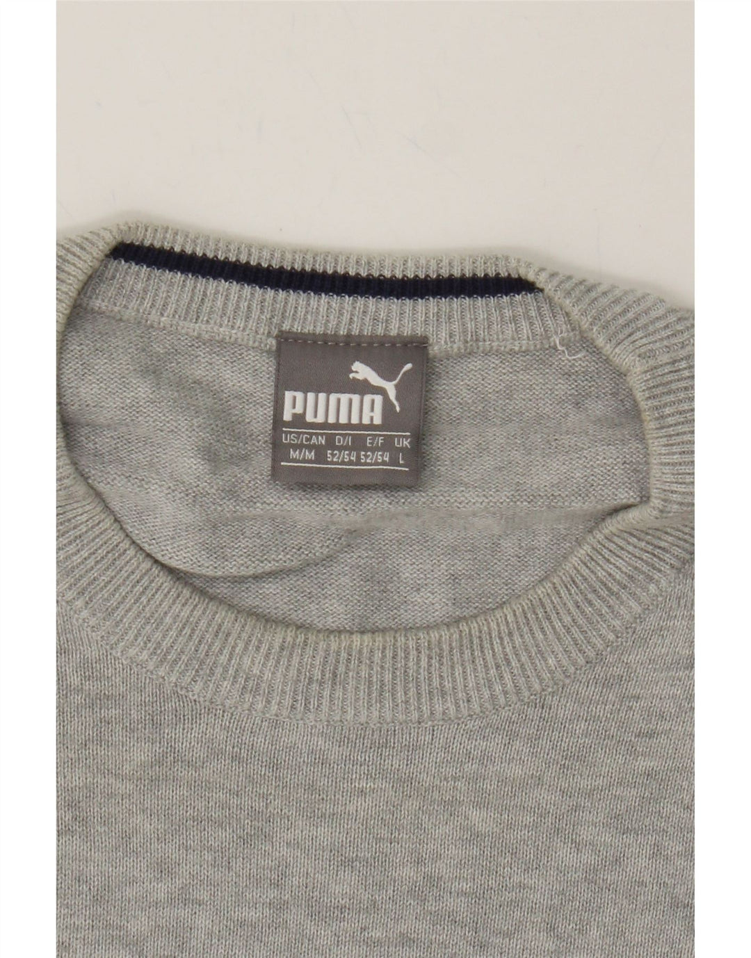PUMA Mens Crew Neck Jumper Sweater Large Grey Cotton Vintage Puma and Second-Hand Puma from Messina Hembry 