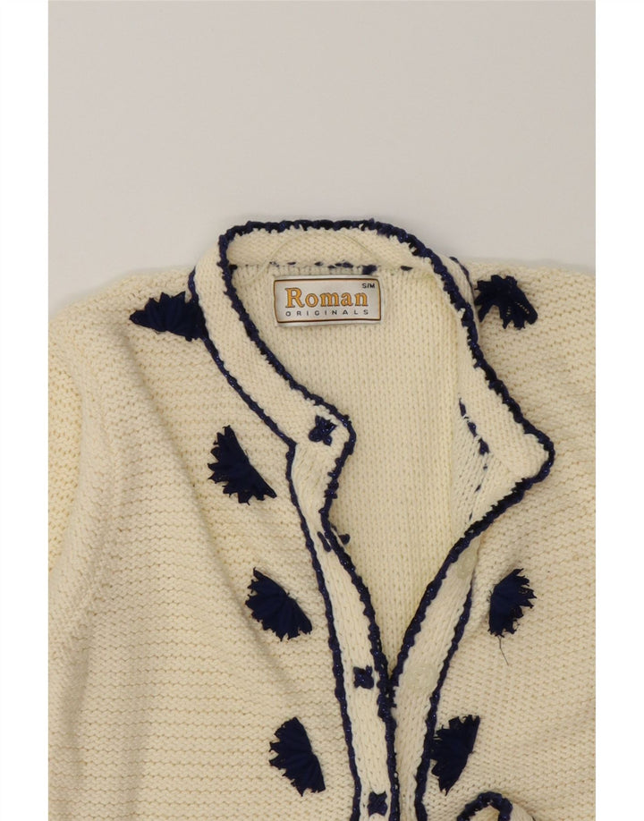 ROMAN Womens Oversized Cardigan Sweater UK 10 Small Off White Vintage Roman and Second-Hand Roman from Messina Hembry 