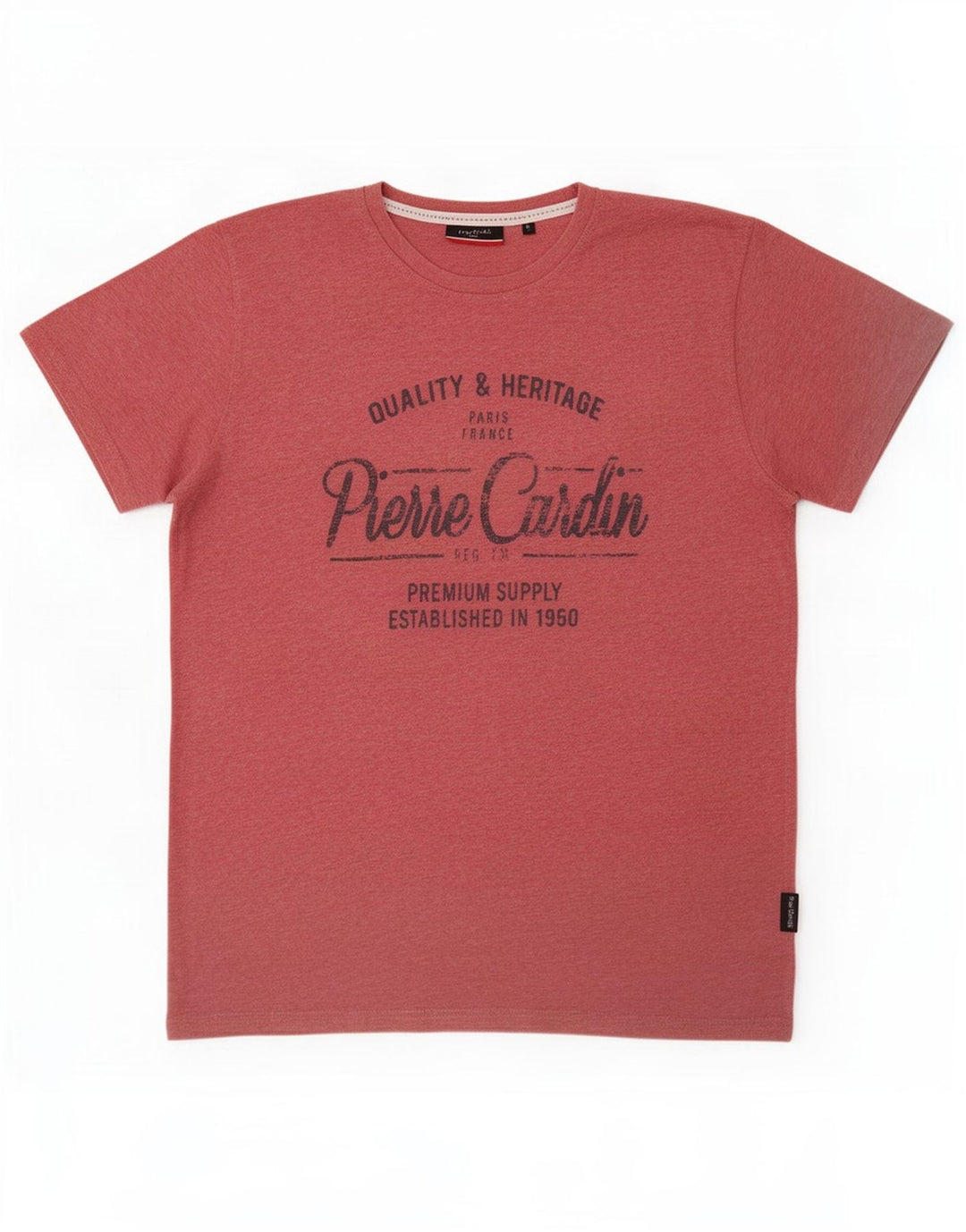 Pierre Cardin Mens Graphic T-Shirt Top Large Pink Polyester