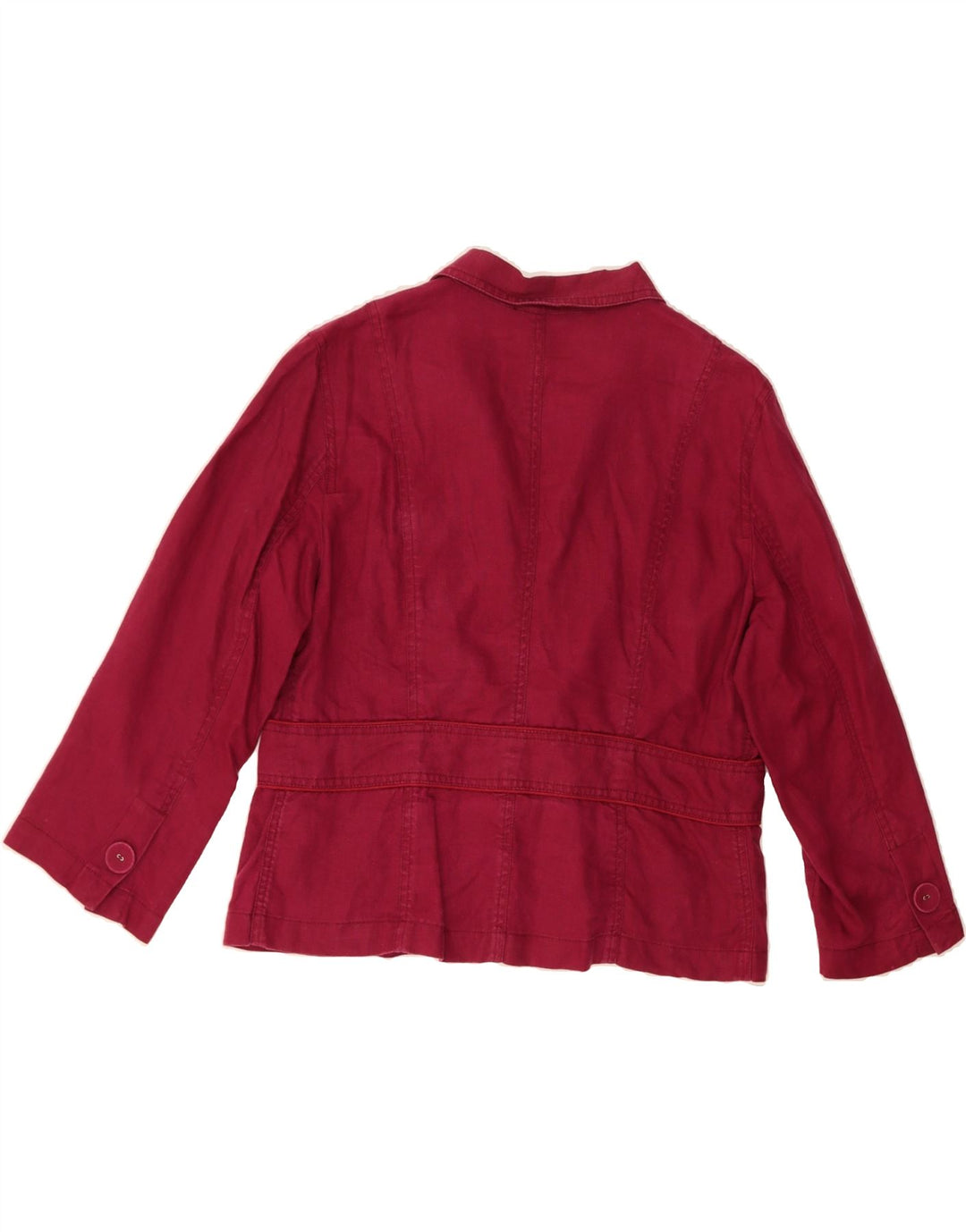 HOBBS Womens 3 Button Blazer Jacket UK 14 Medium Red Linen Vintage Hobbs and Second-Hand Hobbs from Messina Hembry 