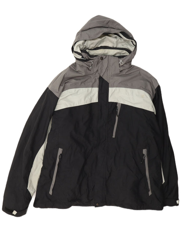 Columbia Mens Omni-Tech Hooded Ski Jacket UK 44 2XL Black Colourblock