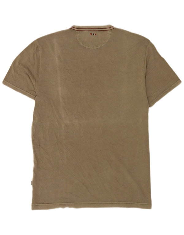 Napapijri Mens Geographic Graphic T-Shirt Top Medium Khaki