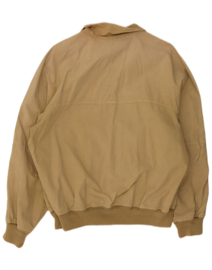 Vintage Mens Bomber Jacket UK 40 Large Beige Cotton