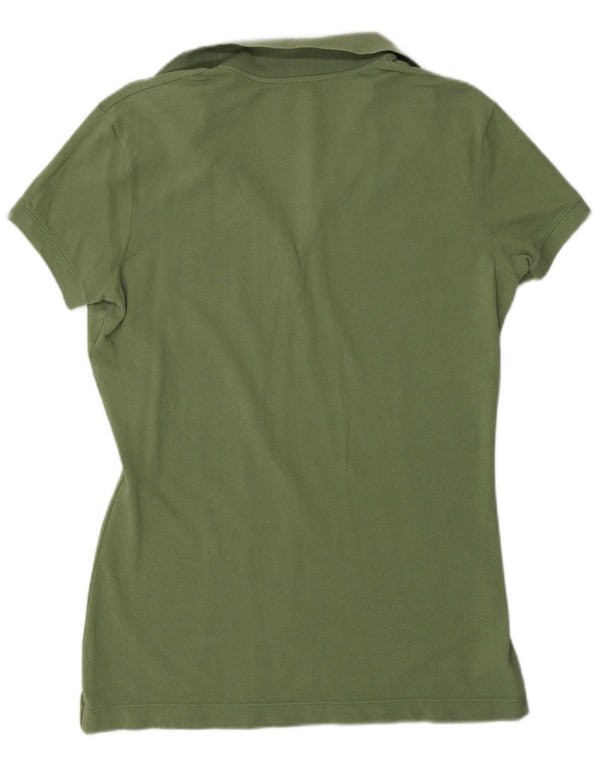 Benetton Womens Polo Shirt UK 16 Large Green Cotton