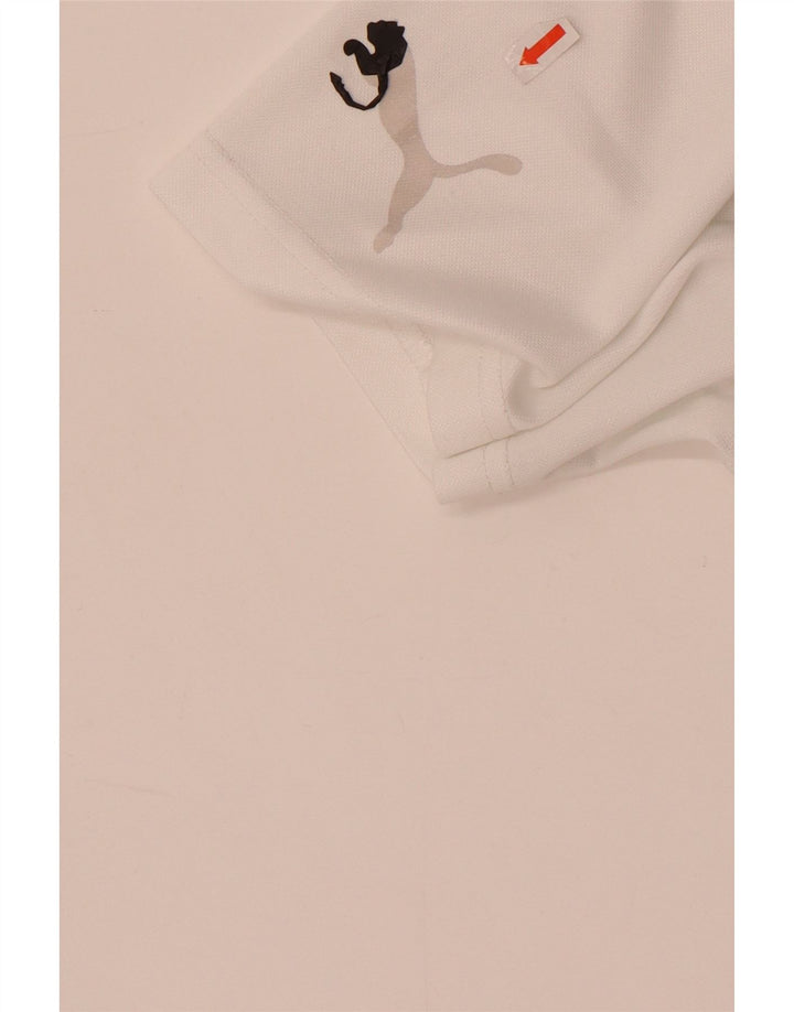 Puma Mens Graphic T-Shirt Top Medium White Polyester