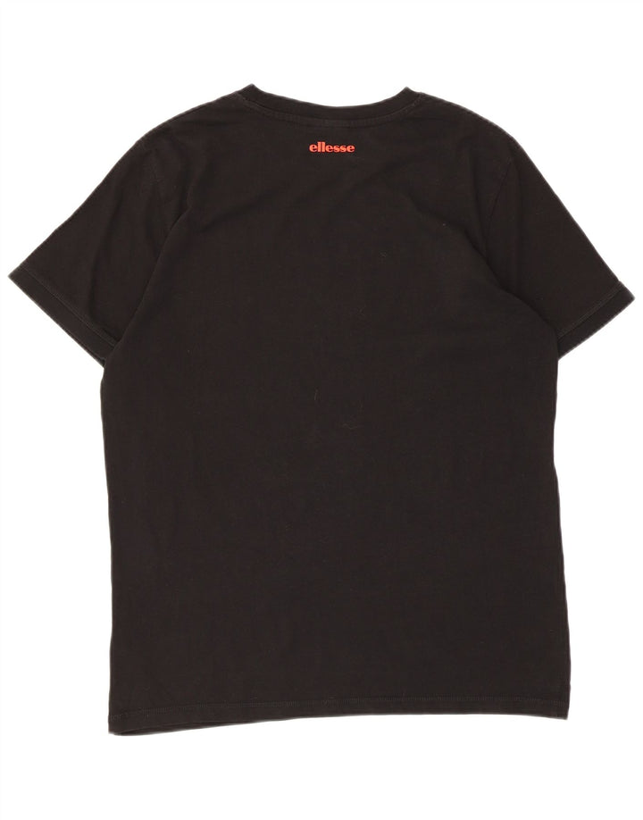 Ellesse Womens Graphic T-Shirt Top UK 14 Medium Black