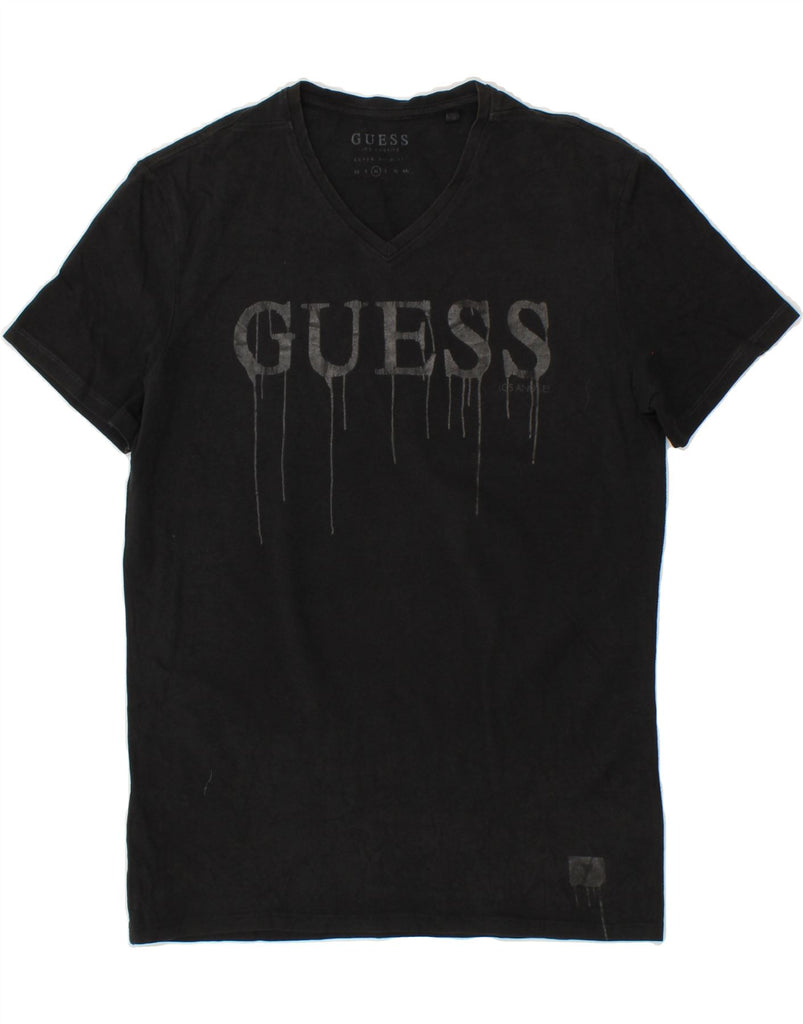 GUESS Womens Graphic T-Shirt Top UK 14 Medium Black | Vintage Guess | Thrift | Second-Hand Guess | Used Clothing | Messina Hembry 