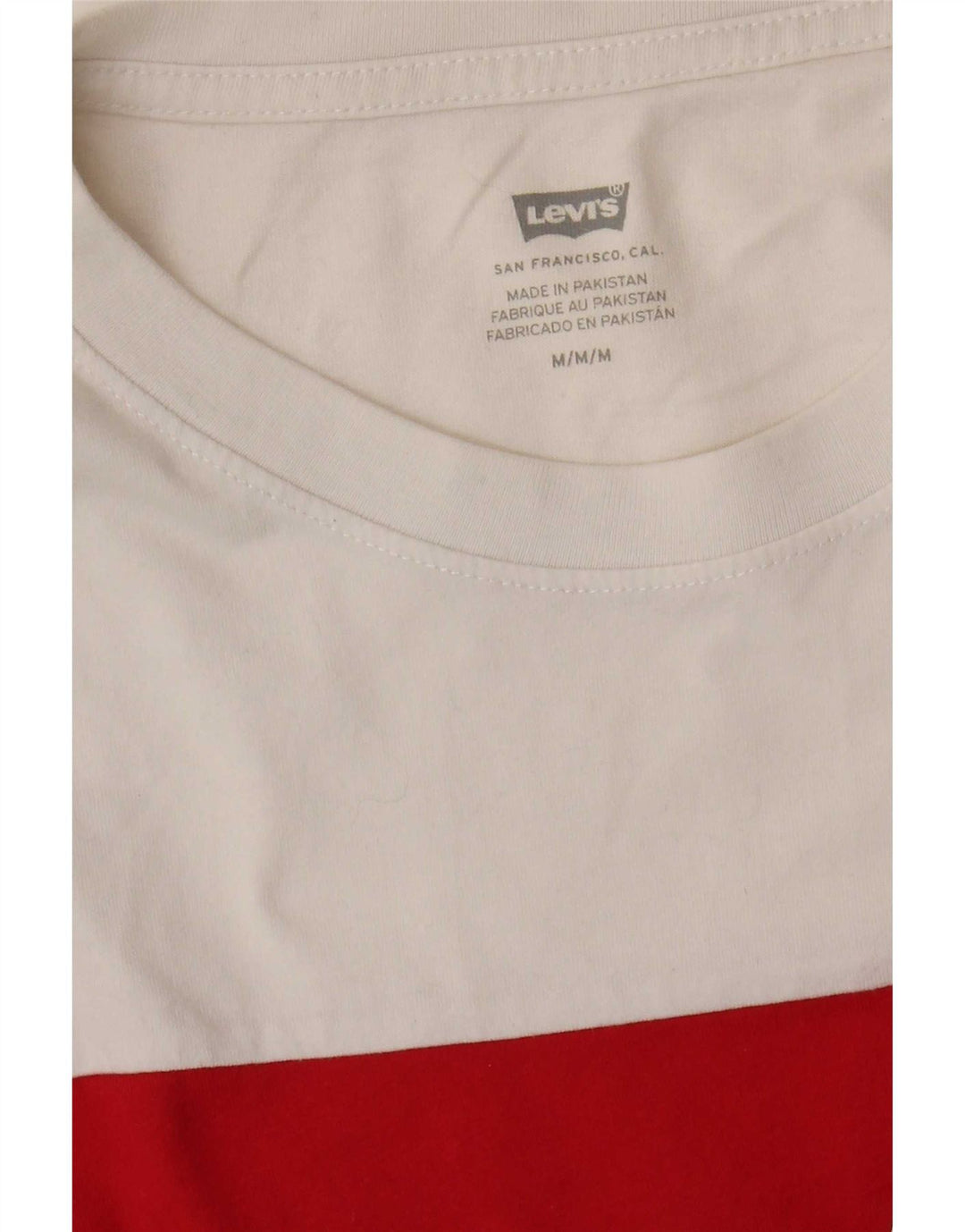 Levi's Womens Graphic T-Shirt Top UK 14 Medium White Colourblock