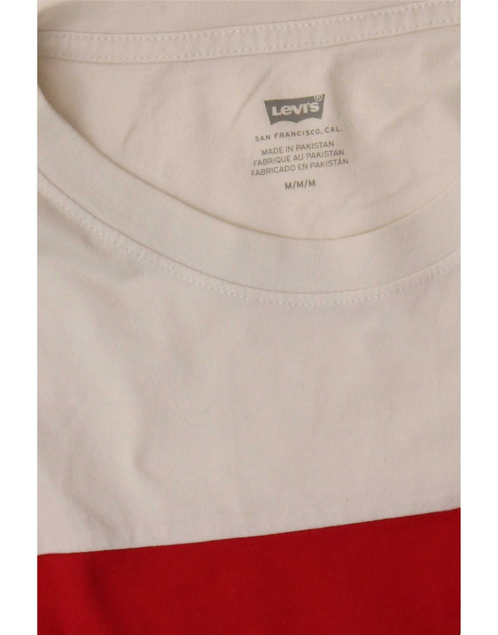 Levi's Womens Graphic T-Shirt Top UK 14 Medium White Colourblock
