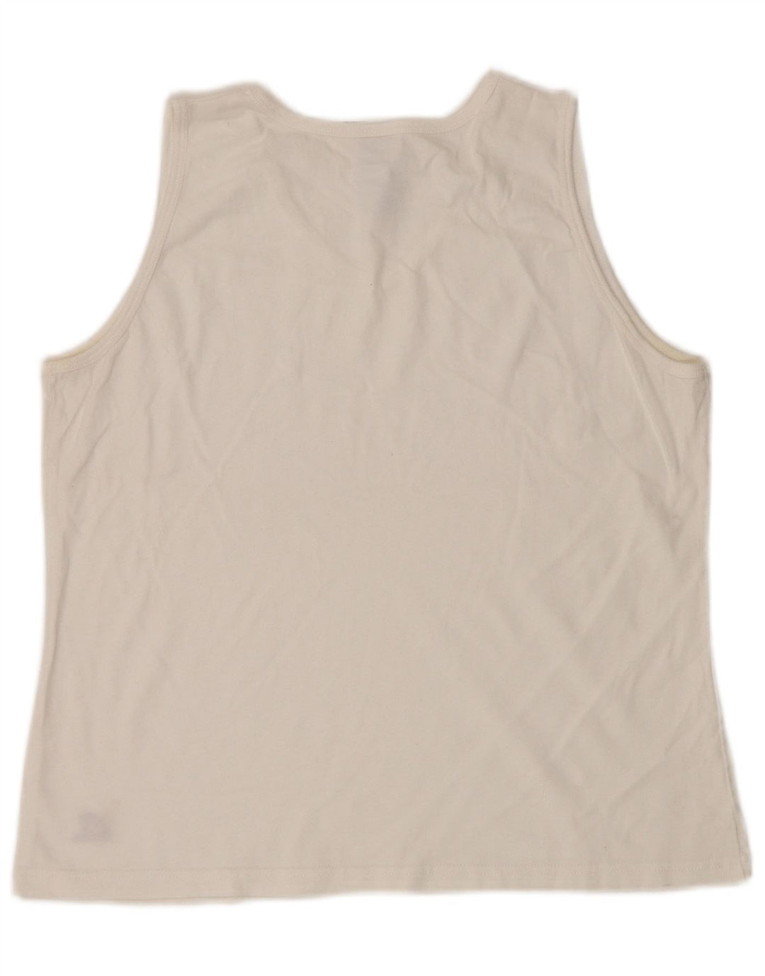 RUSSELL ATHLETIC Womens Vest Top UK 16 Large White Cotton