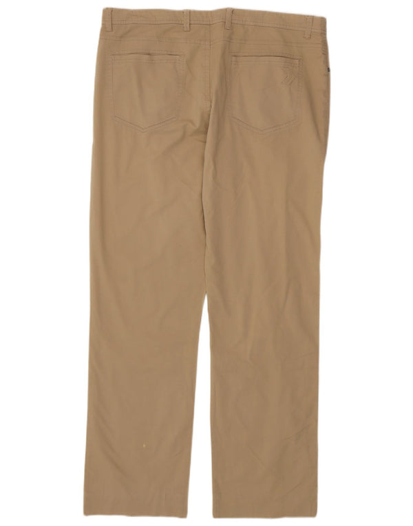 GEOX Mens Respira Straight Casual Trousers IT 54 2XL W38 L32 Beige Cotton