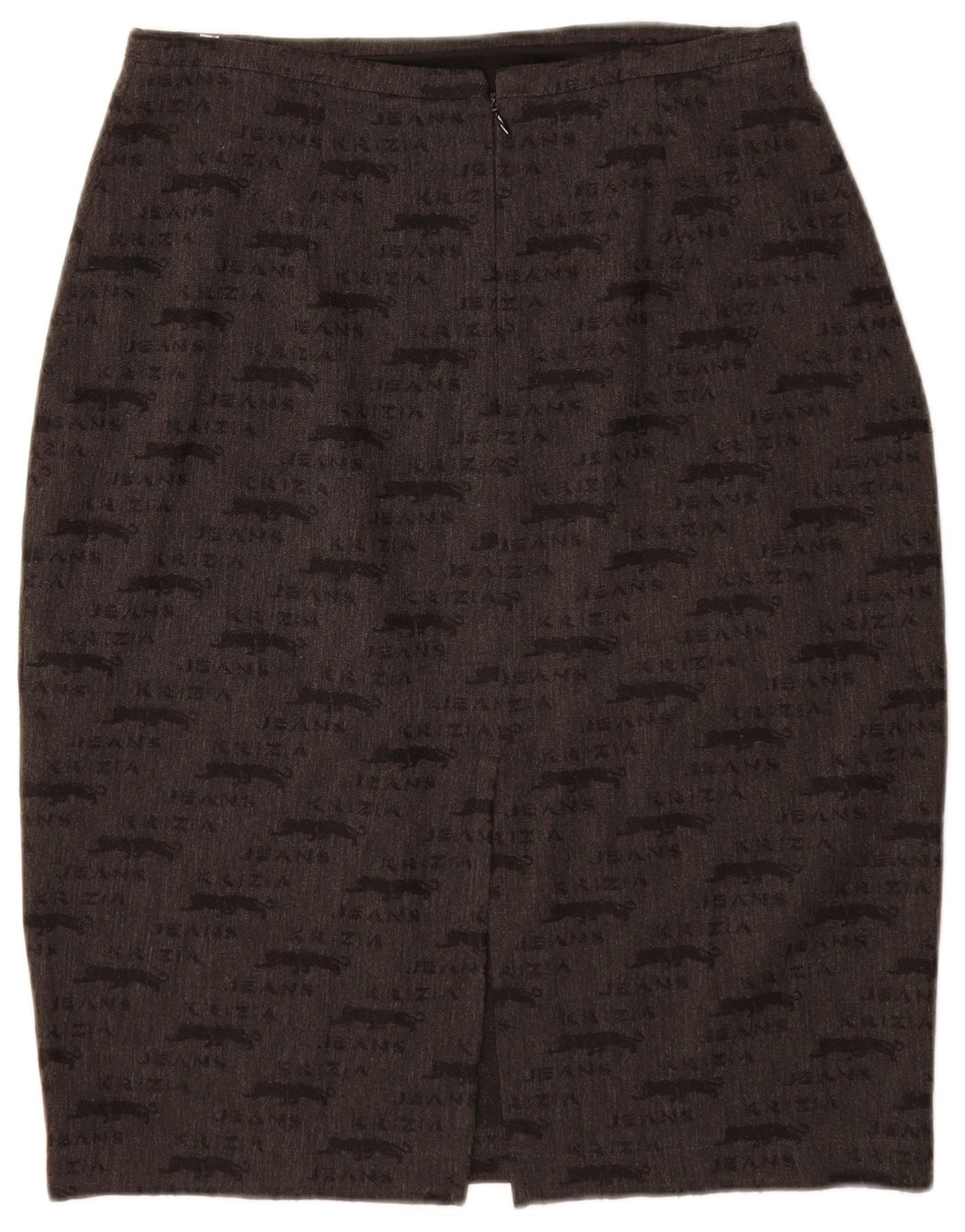 KRIZIA JEANS Womens Graphic Pencil Skirt UK 12 Medium W28  Grey