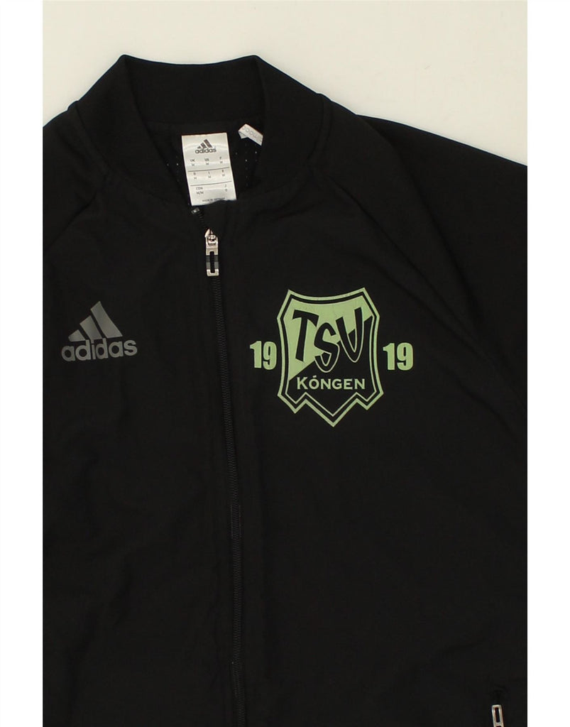 ADIDAS Mens TSV Graphic Tracksuit Top Jacket Medium Black Polyester Vintage Adidas and Second-Hand Adidas from Messina Hembry 